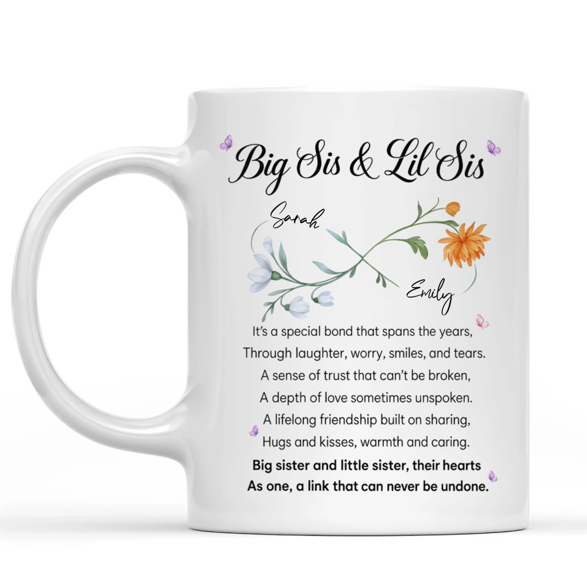 Big Sis And Lil Sis-  Personalized Mug, Gift For Sisters, Family Gift