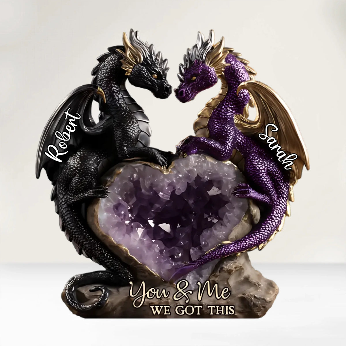 You &amp; Me, We Got This- Personalized Acrylic Plaque, Custom Dragon Home Decor,  Couple Gift
