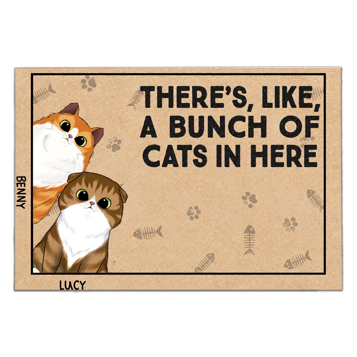 There's Like A Bunch Of Cats In Here- Personalized Doormat, Gift For Cat Lovers , Cat Mom Home Decor