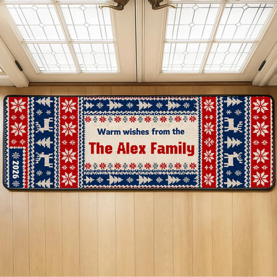 Vintage Nordic Sweater Pattern Family Runner Rug