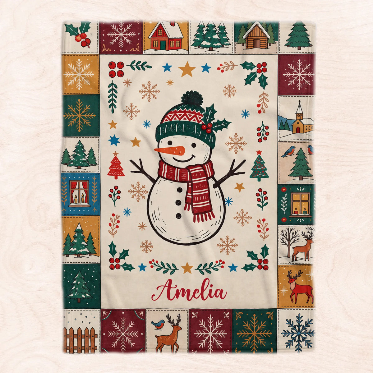 Snow Much Love This Christmas - Personalized Blanket, Custom Name Winter Wonderland Blanket
