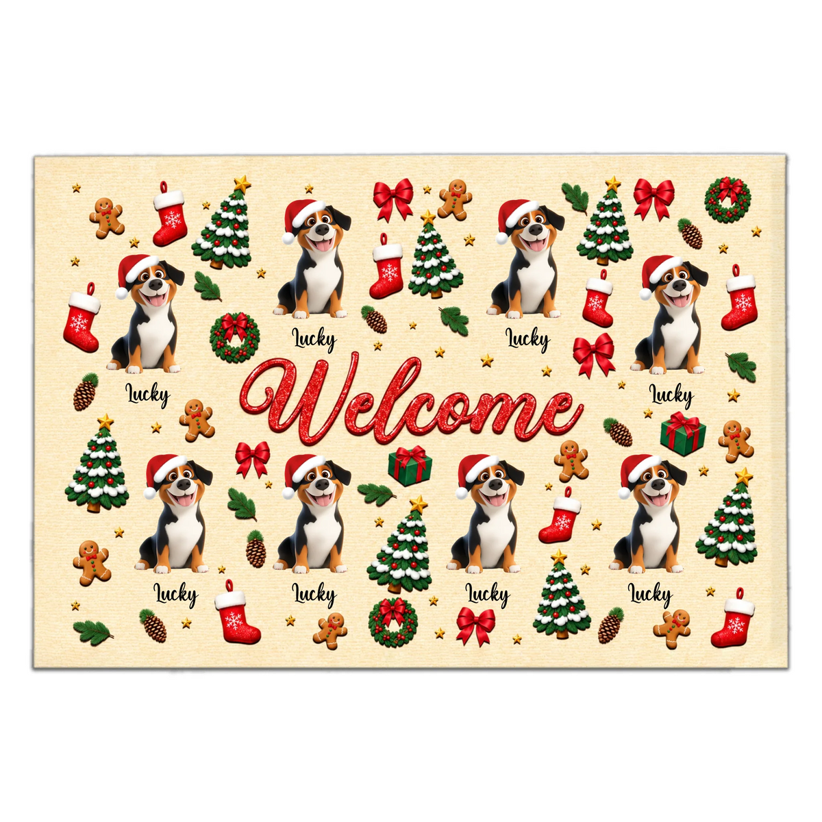 Merry Woofmas - Personalized Doormat,  Custom Photo Merry Woofmas Doormat, Christmas Decor Gift For Pet Lovers
