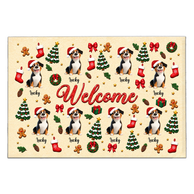 Merry Woofmas - Personalized Doormat,  Custom Photo Merry Woofmas Doormat, Christmas Decor Gift For Pet Lovers
