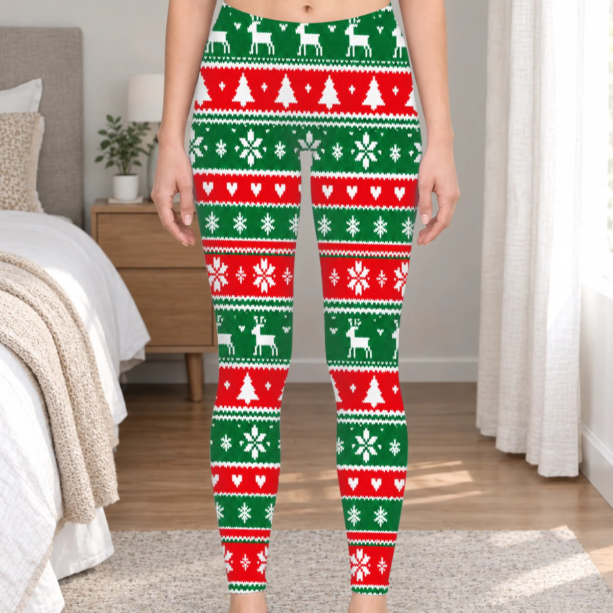Sleigh All Day - Personalized Leggings, Custom Ugly Christmas Leggings, Gift for Her