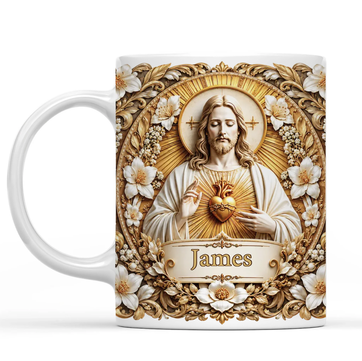 Jesus Sacred Heart- Personalized Mug, Gifts For Christian,  Jesus Coffee Mug
