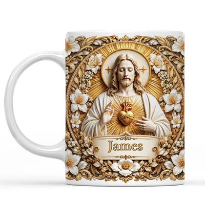 Jesus Sacred Heart- Personalized Mug, Gifts For Christian,  Jesus Coffee Mug