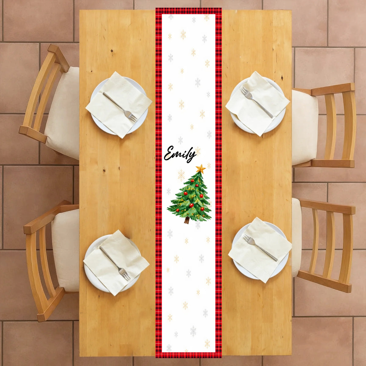 Celebrating The People Who Make Every Christmas Gathering Special - Personalized Table Runner, Christmas Tree Family Custom name Gift