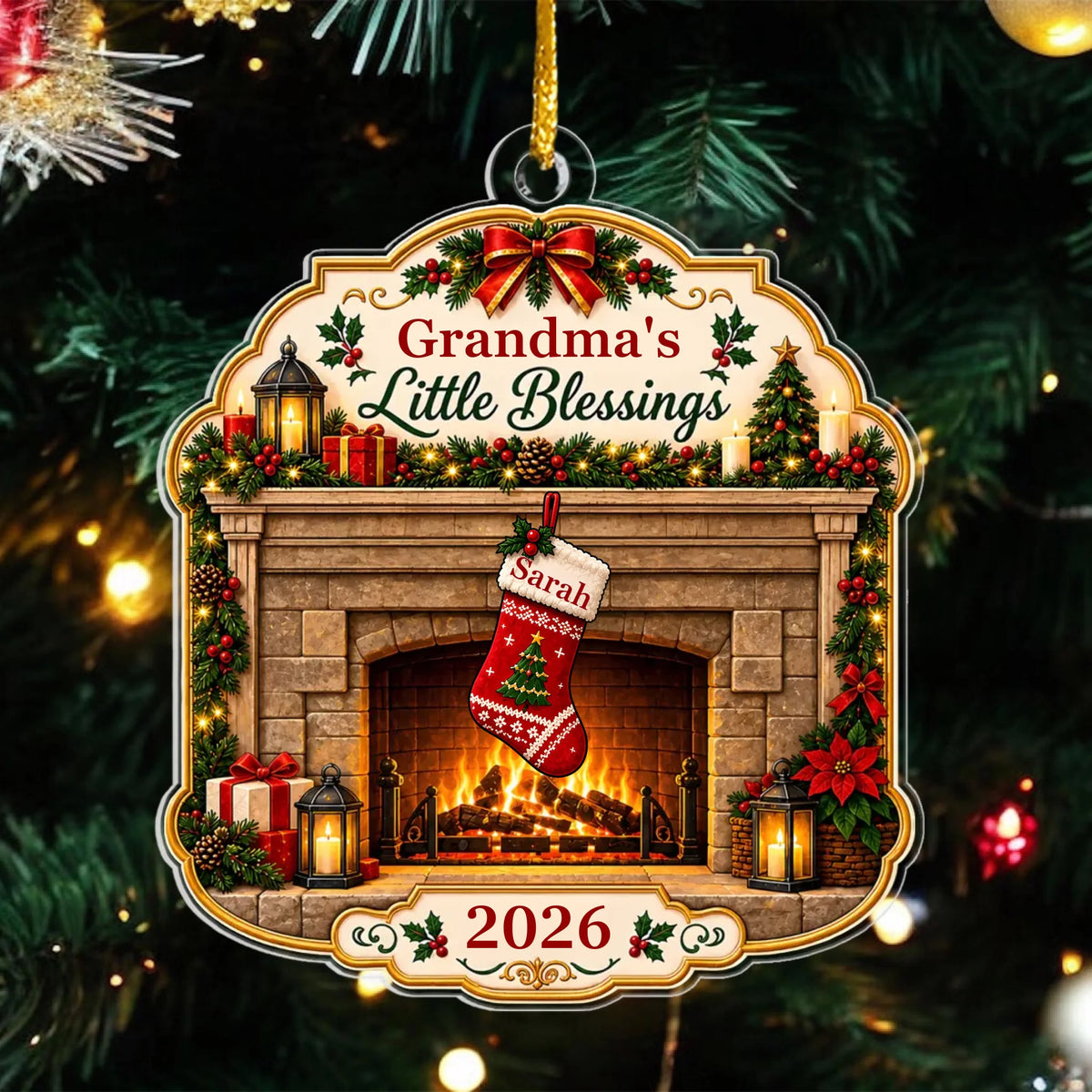 Grandma's Little Blessings- Personalized Acrylic Ornament, Grandma Gift, Nana Christmas Home Decor