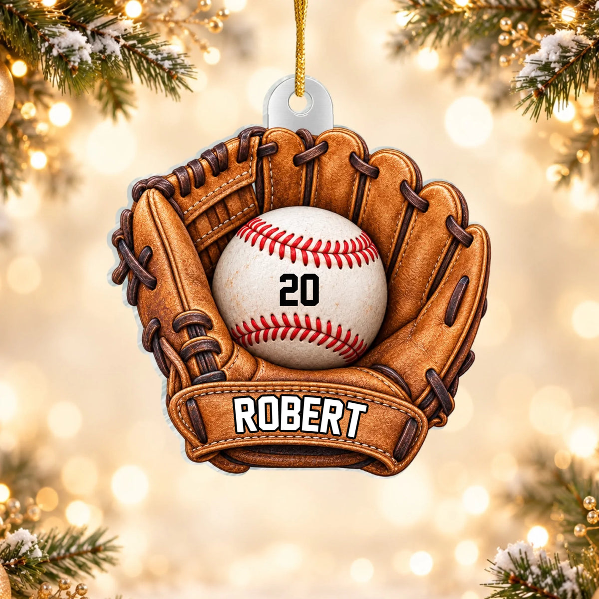 A Glove Full Of Dreams - Personalized Acrylic Ornament, Custom Name And Number Player Baseball Ornament, Christmas Gift