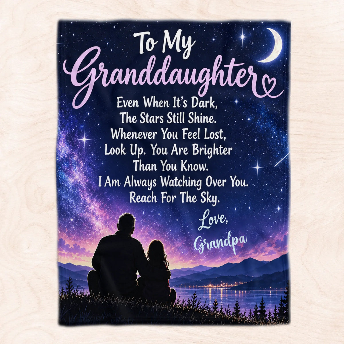 You Are Brighter - Personalized Blanket, Custom Signature Granddaughter Blanket, Gift for Granddaughter