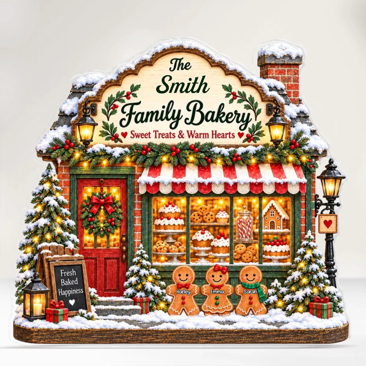 The Family Bakery - Personalized Acrylic Plaque, Family Christmas Home Decor