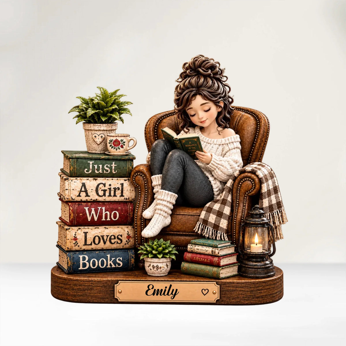 Just A Girl Who Loves Books- Personalized Acrylic Plaque, Book LoverGift, Gift For Her