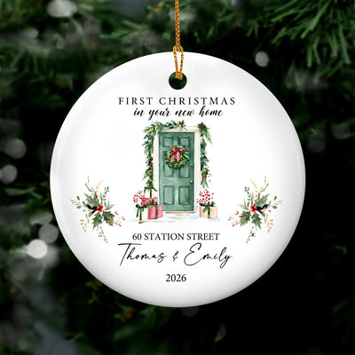 Our First Christmas In The Place We Now Call Home - Personalized Ceramic Ornament, Our First Christmas At Home Ornament