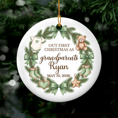 First Christmas Grandparents - Personalized Ornament, Custom Baby Name First Christmas Ornament, Gift For Grandparents