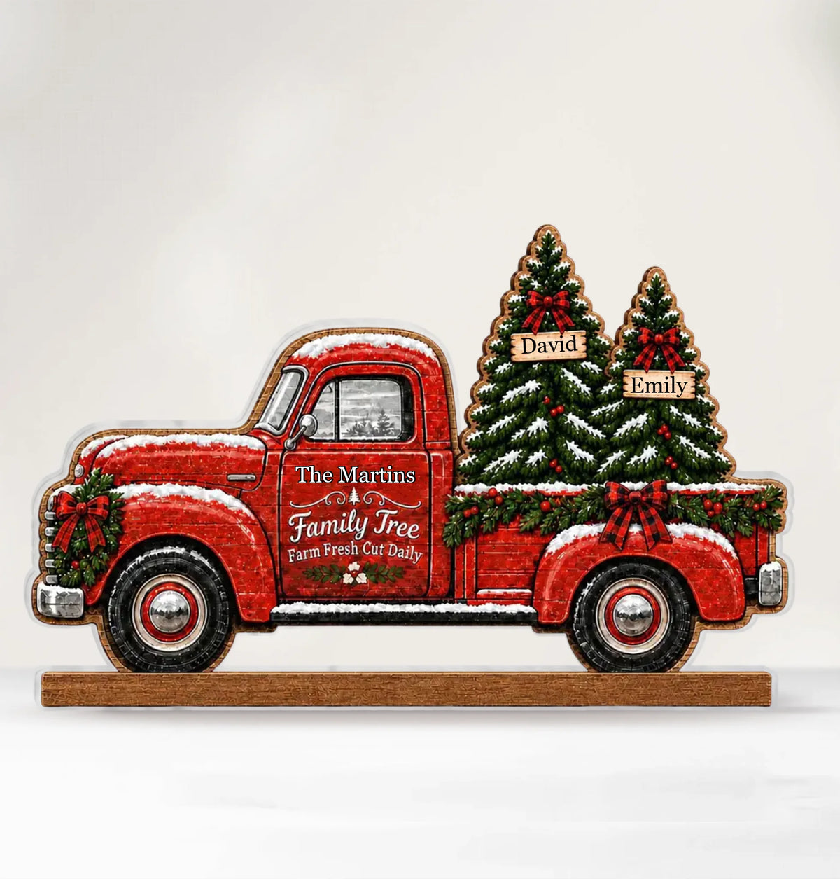 Family Tree Farm - Personalized Acrylic Plaque, Family Tree Farm Christmas