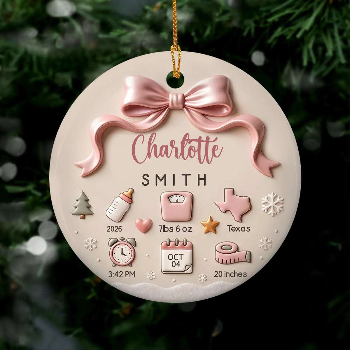 Our Little Miracle’s First Christmas - Personalized Ceramic Ornament, New Baby Christmas Ornament