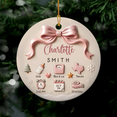 Our Little Miracle’s First Christmas - Personalized Ceramic Ornament, New Baby Christmas Ornament