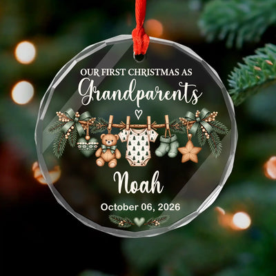 Promoted to Grandparents – Personalized Glass Ornament, A Meaningful First Christmas Keepsake to Treasure Forever