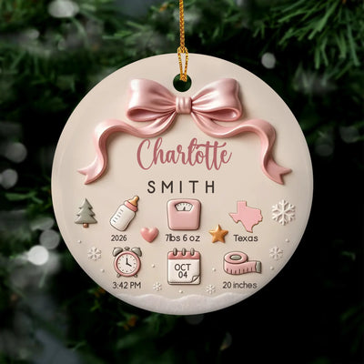 Our Little Miracle’s First Christmas - Personalized Ceramic Ornament, New Baby Christmas Ornament