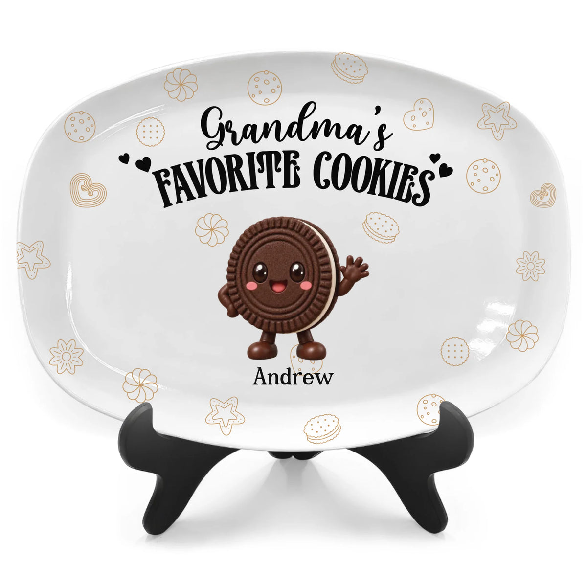 Grandma's Favorite Cookies - Personalized Platter, Custom Name Kids Ceramic Plate, Gift for Grandma - 2