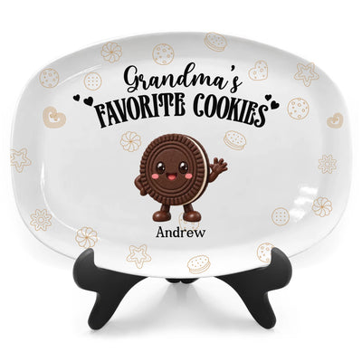 Grandma's Favorite Cookies - Personalized Platter, Custom Name Kids Ceramic Plate, Gift for Grandma - 2