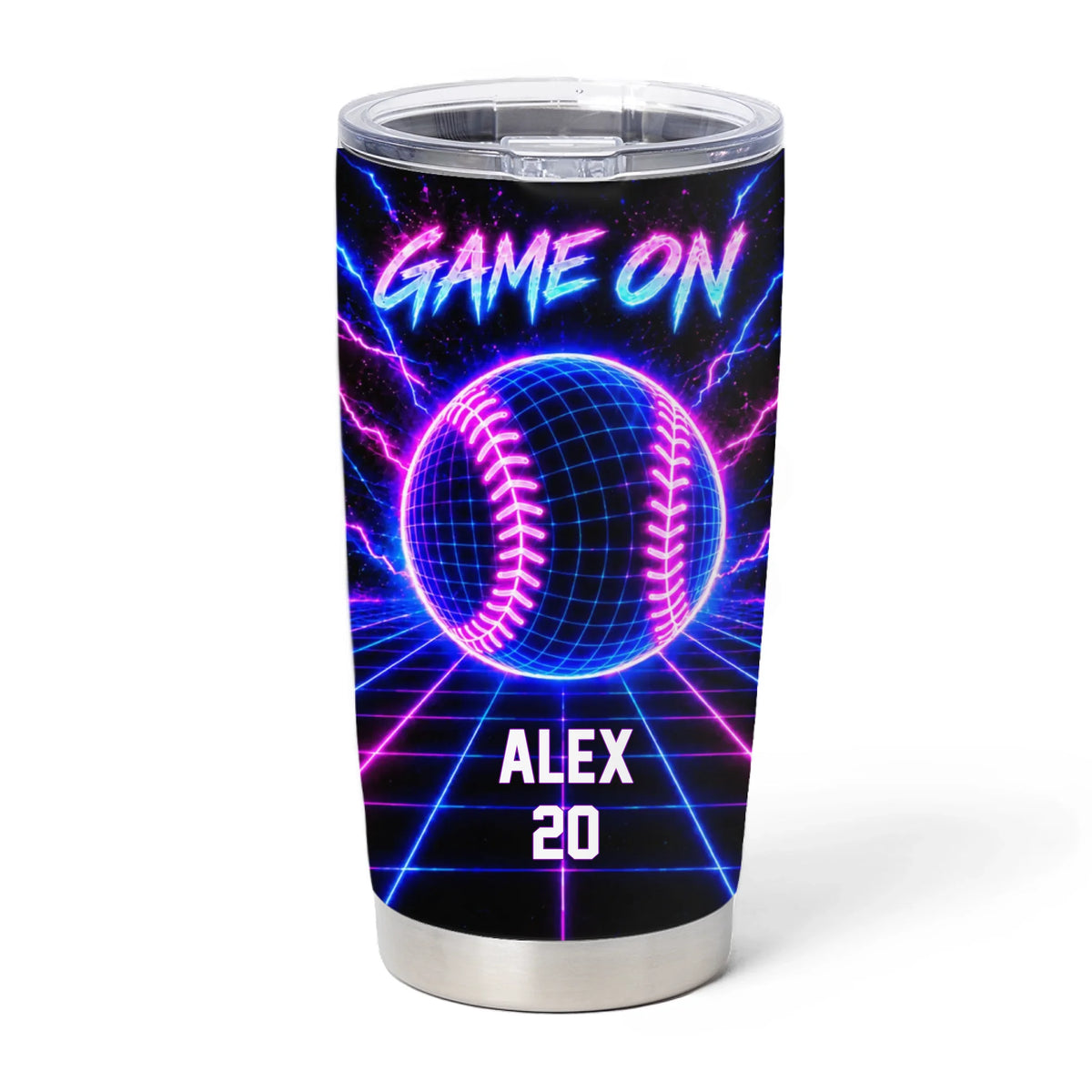 Neon Wireframe Sports - Personalized Tumbler, Custom Gift For Sport Players