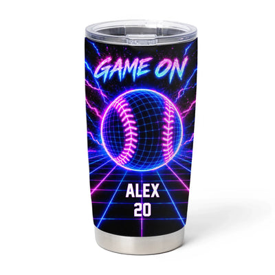 Neon Wireframe Sports - Personalized Tumbler, Custom Gift For Sport Players