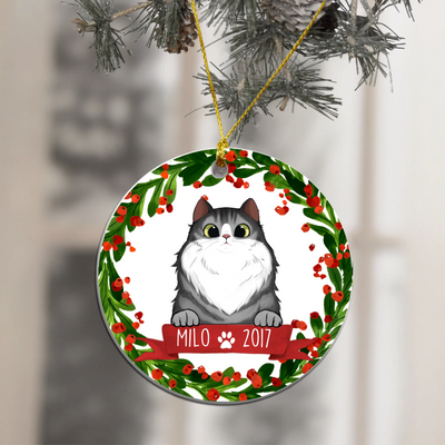 Personalized Mistletoe Ceramic Ornament