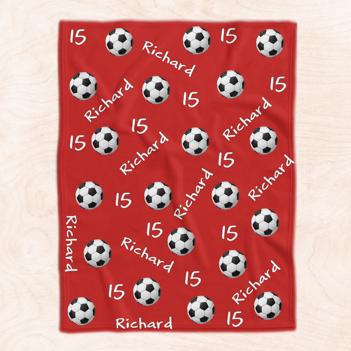 Sports Lover- Personalized Blanket, Custom Name &amp; Number Sports Ball, Soccer Player Gift, Personal Team Gift