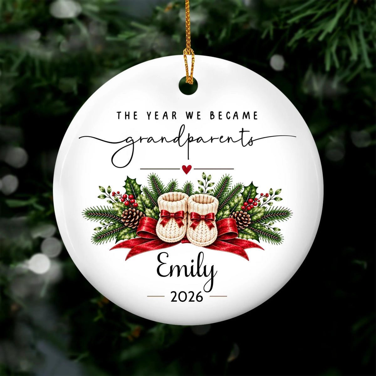 First Christmas With Baby - Personalized Ornament, Custom Grandparents Christmas Ornament, First Time Grandparent Gift