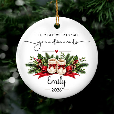First Christmas With Baby - Personalized Ornament, Custom Grandparents Christmas Ornament, First Time Grandparent Gift