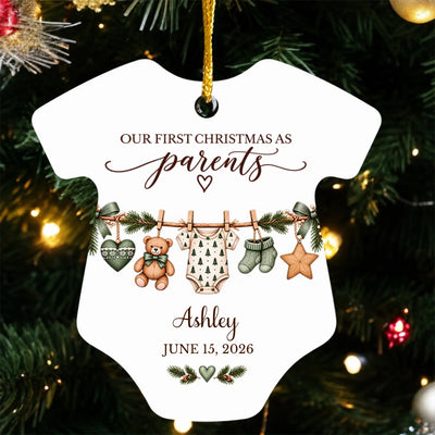 Tiny Toes Endless Love - Personalized Acrylic Ornament, Custom Name Baby Christmas Ornament, First Grandchild Keepsake