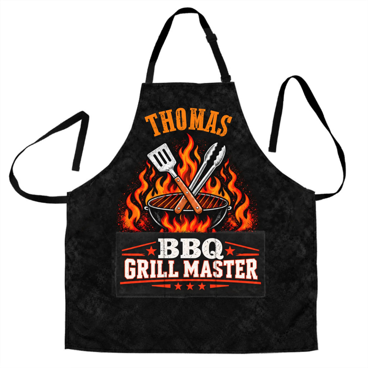 BBQ Grill Master Flaming Spatula - Personalized Apron, Gift For BBQ Lovers