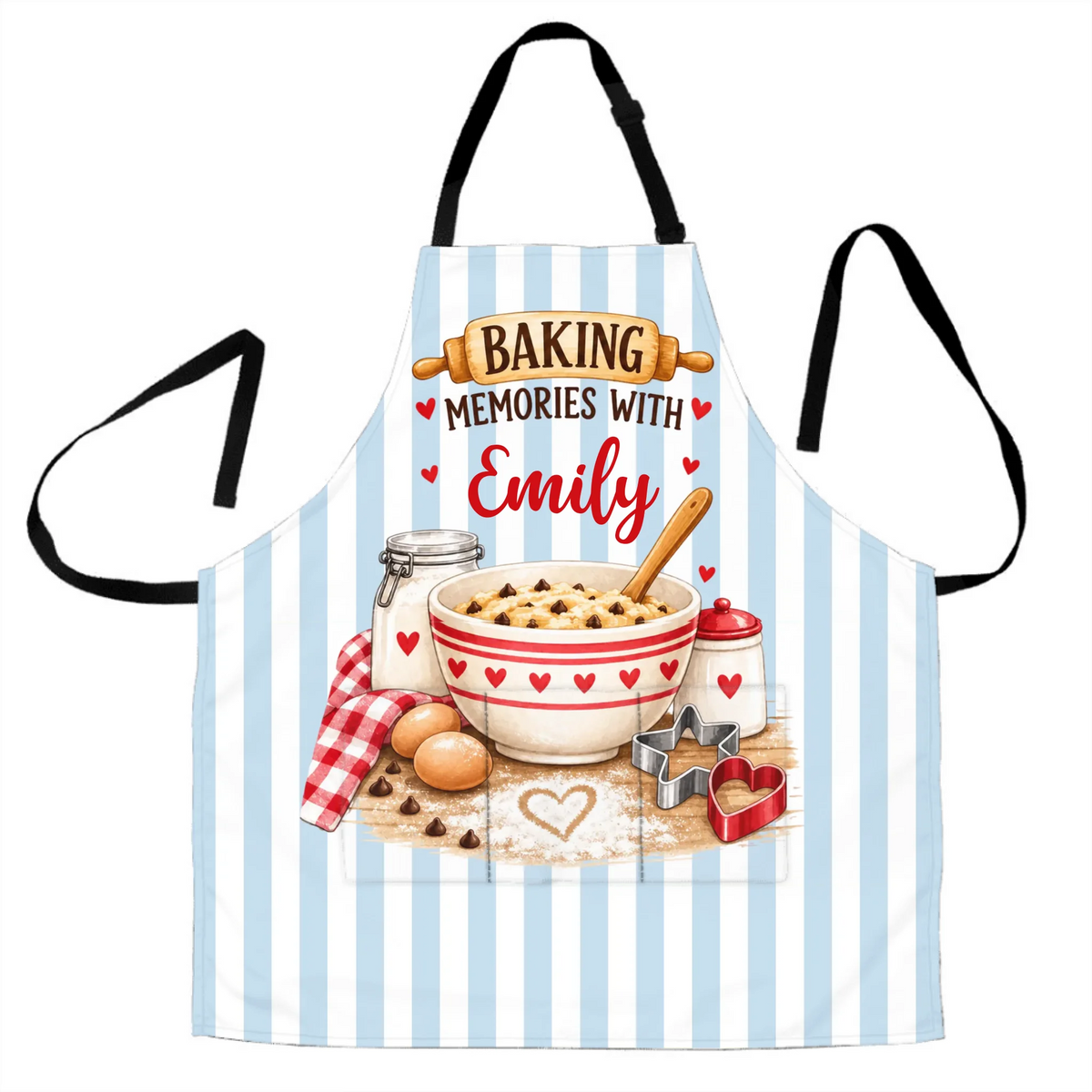 Baking Memories With Love - Personalized Apron, Custom Name Baking Lovers Apron, Gift For Her