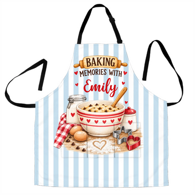 Baking Memories With Love - Personalized Apron, Custom Name Baking Lovers Apron, Gift For Her