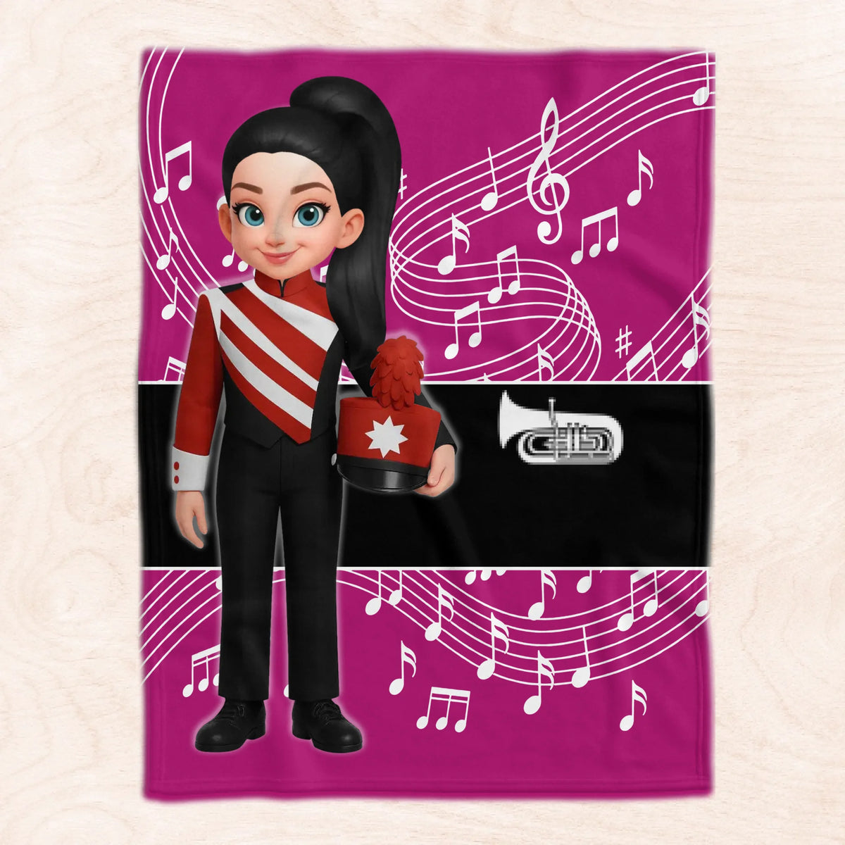 Music Marching Band- Personalized Blanket, Christmas Gift For Son, Grandson, Daughter, Granddaughter