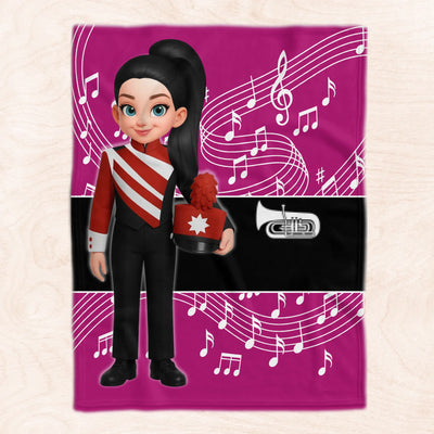 Music Marching Band- Personalized Blanket, Christmas Gift For Son, Grandson, Daughter, Granddaughter