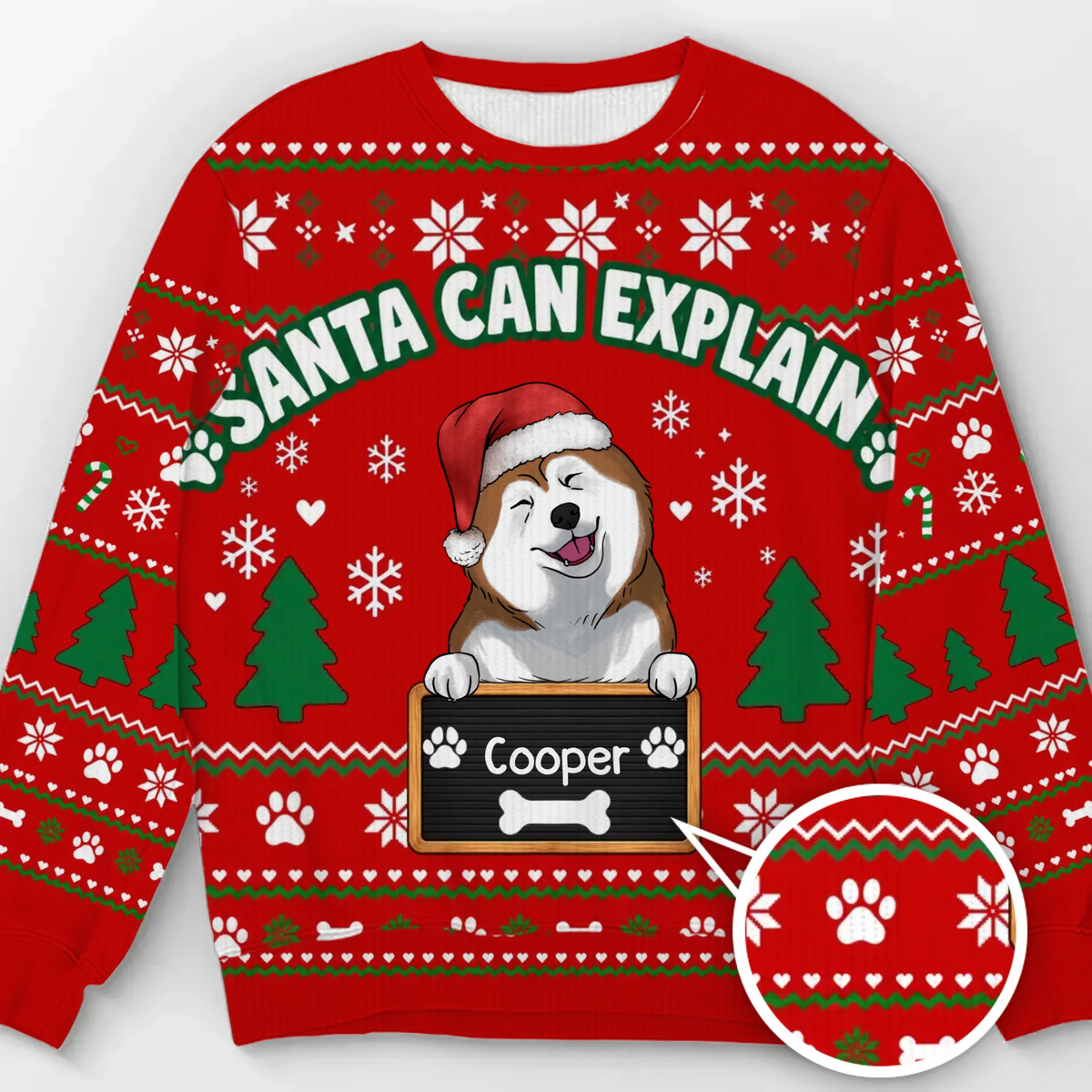 Holiday Naughty Dog Mugshot - Personalized Wool Sweater, Gift For Dog Dad/Dog Mom