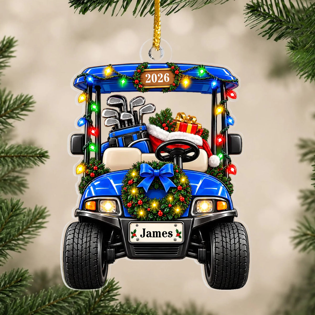 Christmas Golf Bag- Personalized Acrylic Ornament, Gift For Golfer Husband Dad Grandpa