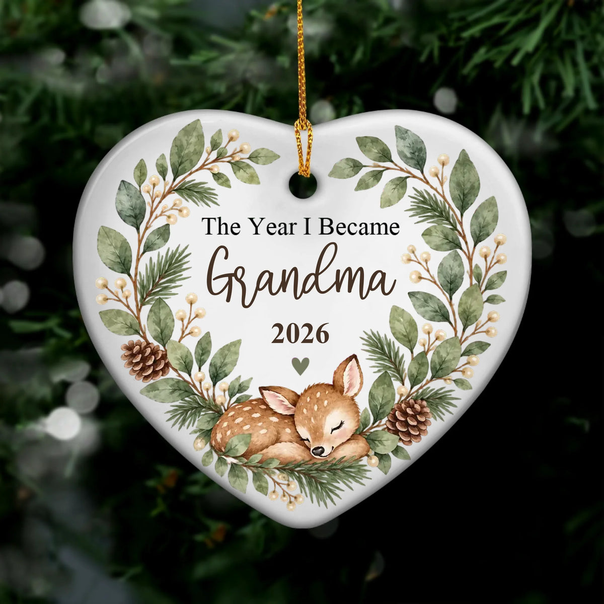 Personalized Ceramic Ornament Grandma Box – personalization preview