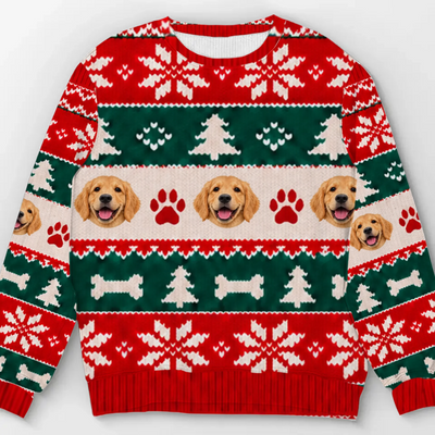 Personalized Pet Photo Christmas Sweater – personalization preview