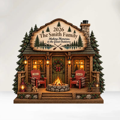 Personalized Family Cabin Acrylic Plaque – personalization preview