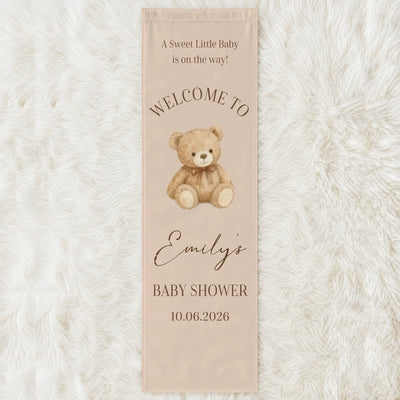 Personalized Baby Shower Welcome Backdrop – personalization preview