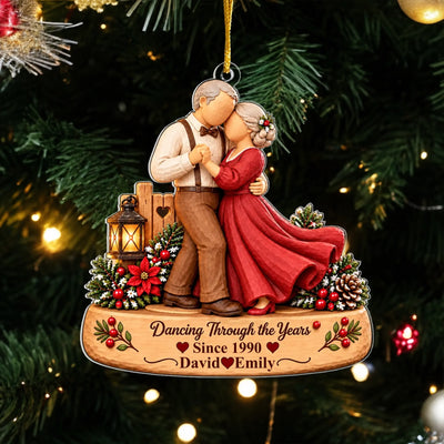 Personalized Acrylic Ornament Dancing Couple – personalization preview