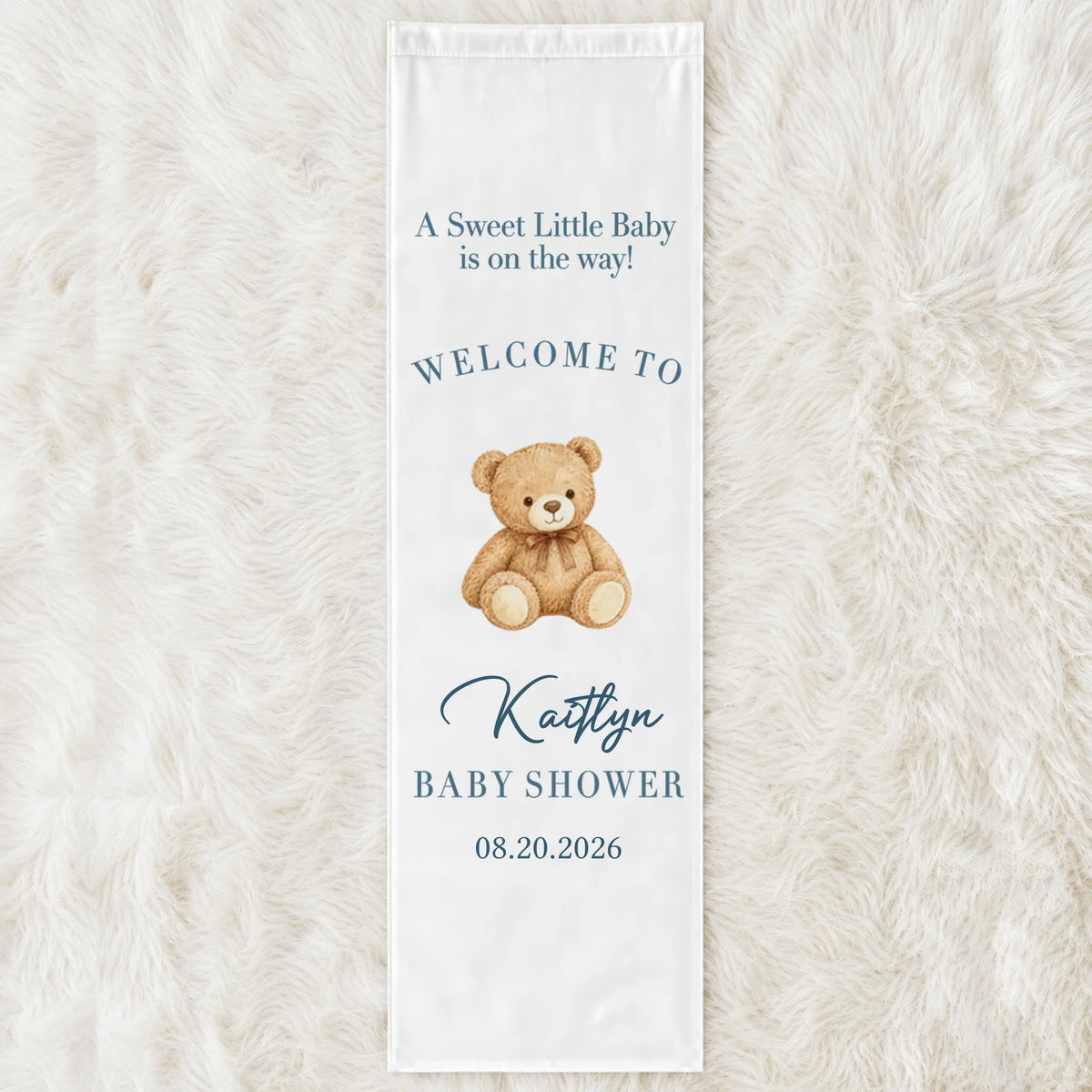 Personalized Baby Shower Welcome Sign Backdrop – personalization preview