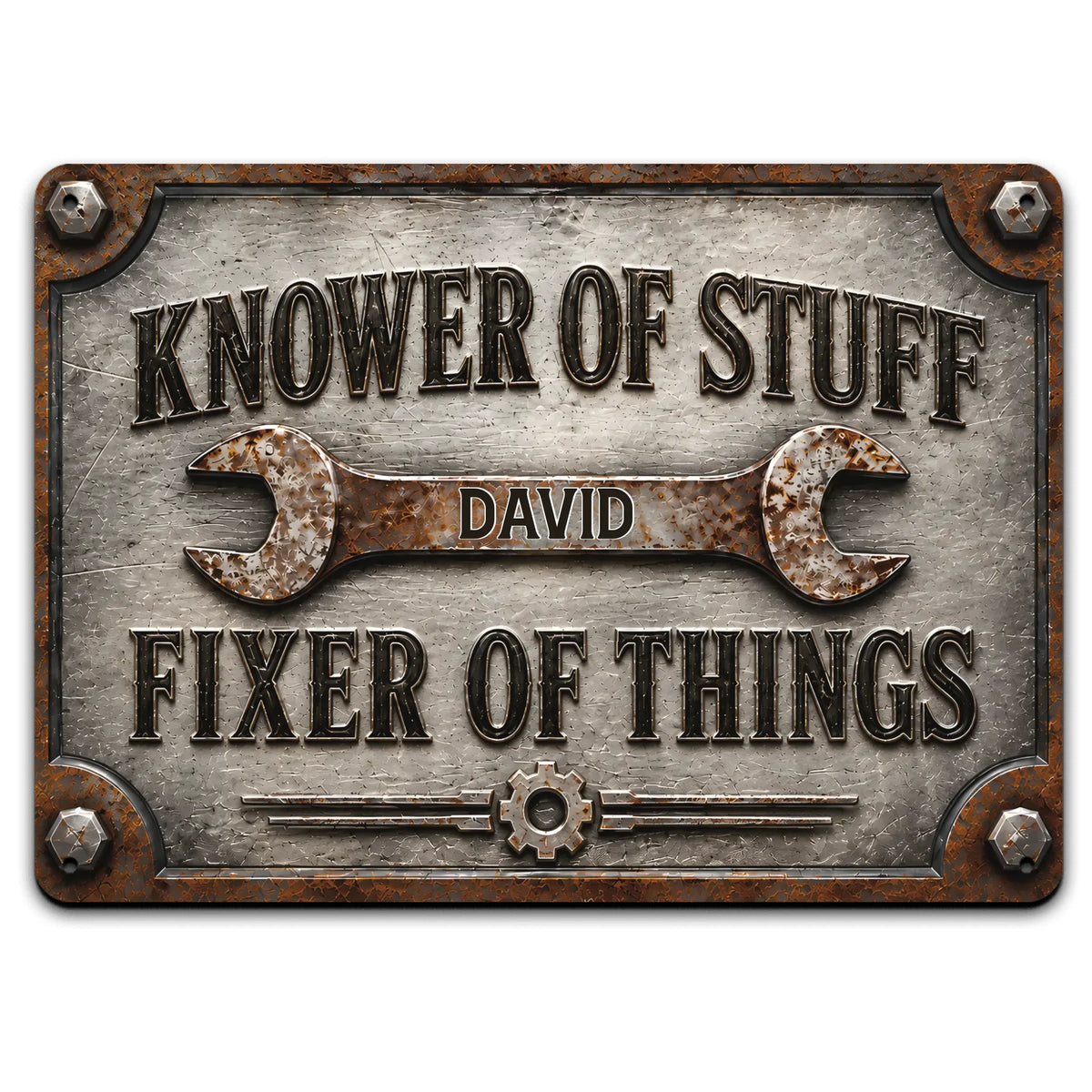 Personalized Metal Sign Knower Of Stuff – personalization preview