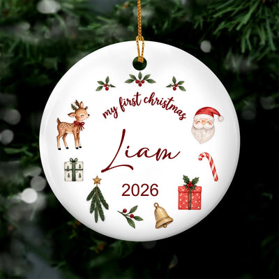 Personalized First Christmas Ceramic Ornament – personalization preview