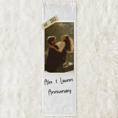 Personalized vertical photo party backdrop – personalization preview