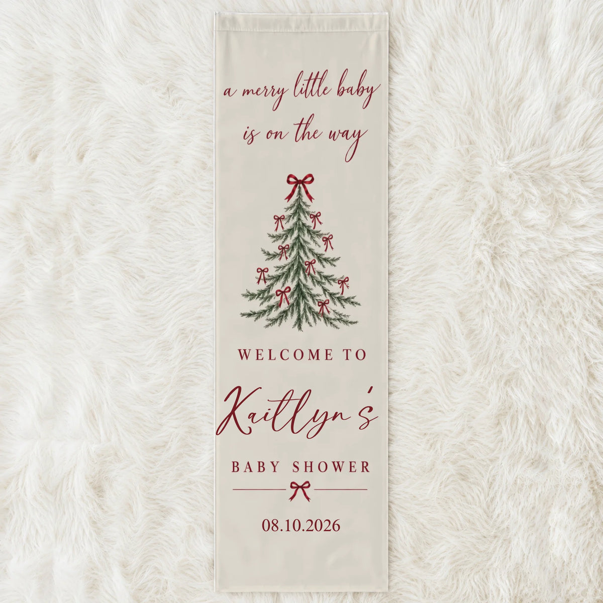 Personalized Christmas baby shower banner – personalization preview