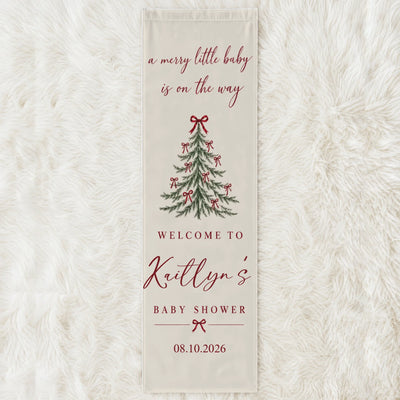 Personalized Christmas baby shower banner – personalization preview